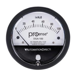 PROSENSE DGA-100 Differential Pressure Gauge, 4 Inch Dial Dia., 0 To 100.0 Inch Of Water Column | CV7NQV