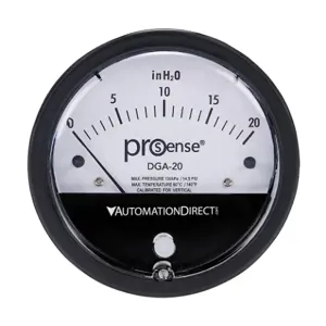 PROSENSE DGA-20 Differential Pressure Gauge, 4 Inch Dial Dia., 0 To 20.0 Inch Of Water Column | CV7NRA