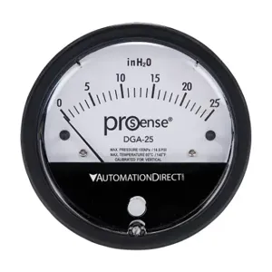 PROSENSE DGA-25 Differential Pressure Gauge, 4 Inch Dial Dia., 0 To 25.0 Inch Of Water Column | CV7NRB