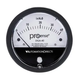 PROSENSE DGA-40 Differential Pressure Gauge, 4 Inch Dial Dia., 0 To 40.0 Inch Of Water Column | CV7NRD