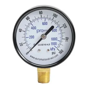 PROSENSE G25-BD160-4LB Mechanical Pressure Gauge, 2.5 Inch Dia., 0 To 160 Psig/0 To 1100 Kpa | CV7NTX