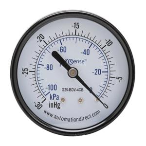 PROSENSE G25-BDV-4CB Mechanical Pressure Gauge, 2.5 Inch Dia., -30 To 0 In Hg VACuum/-100 To 0 Kpa | CV7NUG