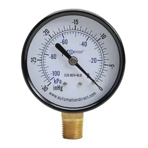 PROSENSE G25-BDV-4LB Mechanical Pressure Gauge, 2.5 Inch Dia., -30 To 0 In Hg VACuum/-100 To 0 Kpa | CV7NUH