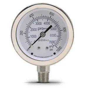 PROSENSE G25-SD1000-4LS Mechanical Pressure Gauge, 2.5 Inch Dia., 0 To 1000 Psig/0 To 7000 Kpa | CV7NUJ