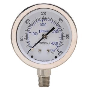 PROSENSE G25-SD600-4LS Mechanical Pressure Gauge, 2.5 Inch Dia., 0 To 600 Psig/0 To 4200 Kpa | CV7NUV