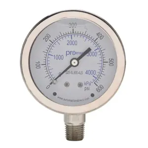 PROSENSE G25-SL600-4LS Mechanical Pressure Gauge, 2.5 Inch Dia., 0 To 600 Psig/0 To 4200 Kpa | CV7NWK