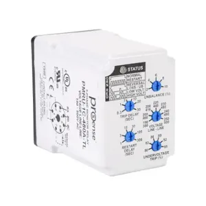 PROSENSE PMRU-1C-480A-TL Phase Monitor Relay, 3-Phase, Socket Mount, Finger-Safe, 190-500 VAC Input Voltage, SPDT | CV7XRX