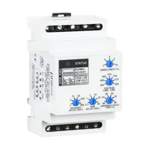 PROSENSE PMRU-2C-600A Phase Monitor Relay, 3-Phase, 35mm Din Rail Mount, Finger-Safe, 460-600 VAC Input Voltage | CV7XRZ