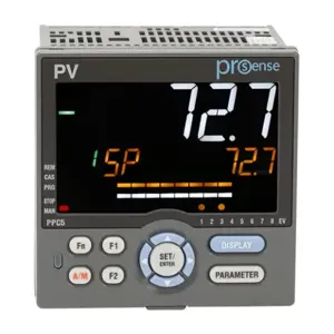 PROSENSE PPC5-1100 Advanced Process Controller, 1/4 Din, 2-Line Alpha-Numeric Lcd, Bar Graph Lcd, Current | CV7GAC