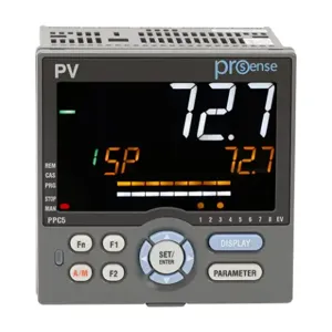 PROSENSE PPC5-1102 Advanced Process Controller, 1/4 Din, 2-Line Alpha-Numeric Lcd, Bar Graph Lcd, Current | CV7GAE