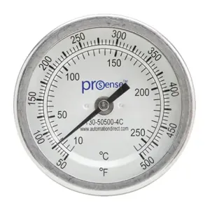 PROSENSE T30-50500-4C Bi-Metal Dial Thermometer, 3 Inch Dia., 4 Inch Insertion Length | CV8DDD