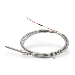 PROSENSE THMJ-A01L10-02 Temperature Sensor, Type J Thermocouple, Armor Adjustable Immersion Probe, Ungrounded | CV7YTY