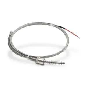 PROSENSE THMJ-D08L10-01 Temperature Sensor, Type J Thermocouple, Spring Adjustable Immersion Probe, Grounded | CV7YUQ