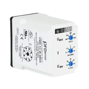 PROSENSE VMR-1C-B-480A Voltage Monitor Relay, 1-Phase, Socket Mount, Finger-Safe, 360-600 VAC Input Voltage | CV7XUK