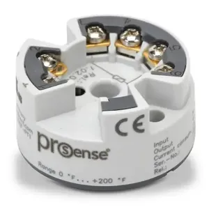 PROSENSE XTH-0200F-PT1 Temperature Transmitter, Isolated Input, 0 To 200 Deg F Fixed, 4-20mA Output | CV8EGV