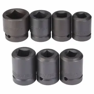 PROTO J1001SS Impact Socket Set, 1 Inch Drive Size, 7 Pieces, 3/4 Inch to 1 1/2 Inch Socket Size Range | CT8ENN 45EK90