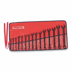 PROTO J1200F-MBASD Combination Wrench Set, Alloy Steel, Black Oxide, 15 Tools | CT8DYN 449N52