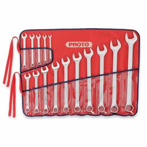 PROTO J1200FASD Combination Wrench Set, Alloy Steel, Satin, 15 Tools | CT8DZG 449P46