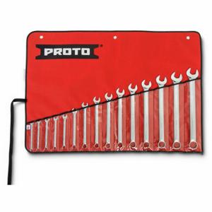 PROTO J1200SPL Combination Wrench Set, Alloy Steel, Chrome, 15 Tools | CT8DYW 449N95
