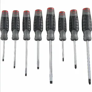 PROTO J1208SCF Screwdriver Set, Cabinet/Keystone/Phillips Tip, Cushion Grip, Pack Of 8 | CN2QWM J1208SC / 13G267