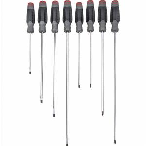 PROTO J1208SCLF Screwdriver Set, Cabinet/Keystone/Phillips Tip, #1/1/4 in/#2/3/16 Inch Tip, Pack Of 8 | CN2QWN J1208SCL / 13G270