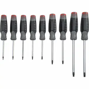 PROTO J1209STS Screwdriver Sets, 9 PK, Torx Tip, T10/T15/T20/T25/T27/T30/T40/T45/T8 Tip Size | CT8FED 61XK46