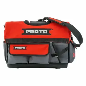 PROTO J120TB Tool Bag, Bottom, Plastic/Fabric/Handle, Leather, Red, 10 Outside Pockets | CT8GXZ 783FR2