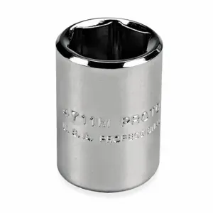 PROTO J4715M Socket, 1/4 Inch Drive Size, 15 mm Socket Size, 6-Point Chrome, Metric | CT8GGN 429M83