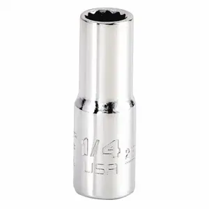 PROTO J4708N Socket, 1/4 Inch Drive Size, 1/4 Inch Socket Size, 12-Point Chrome | CT8GFE 483G68