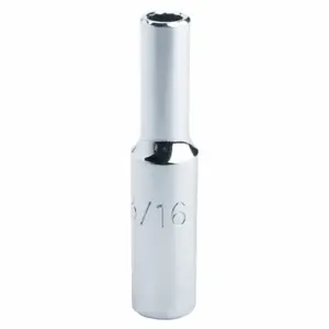 PROTO J4711LT Socket, 1/4 Inch Drive Size, 11/32 Inch Socket Size, 12-Point, Deep, Chrome | CT8GFV 429M57