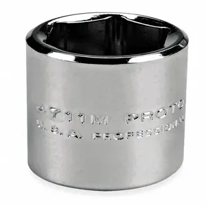 PROTO J4714M Socket, 1/4 Inch Drive Size, 14Mm Socket Size, 6 Point, Alloy Steel, Chrome | CH6PUA 429M80