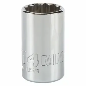 PROTO J4714MN Socket, 1/4 Inch Drive Size, 14 mm Socket Size, 12-Point Chrome, Metric | CT8GGJ 483G78