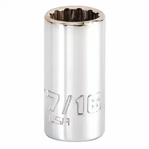 PROTO J4714N Socket, 1/4 Inch Drive Size, 7/16 Inch Socket Size, 12-Point Chrome | CT8GJE 483G79