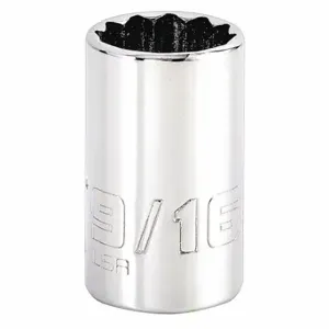 PROTO J4718N Socket, 1/4 Inch Drive Size, 9/16 Inch Socket Size, 12-Point Chrome | CT8GJW 483G81