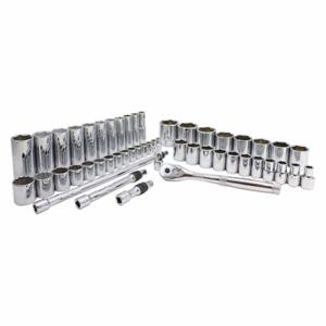PROTO J47219 Socket Set, 3/8 To 1/2 Inch Drive Size, 50 Pieces, 5/16 Inch 1 Inch Socket Size Range | CT8FQY 49XF38
