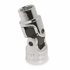 PROTO J4771TA Flex Socket, 1/4 Inch Drive Size, 1/4 Inch Socket Size, 12-Point, Chrome, SAE | CT8EHT 429M96