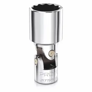 PROTO J4776AS Flex Socket, 1/4 Inch Drive Size, 9/16 Inch Socket Size, 12-Point, Chrome | CT8EJL 483H24