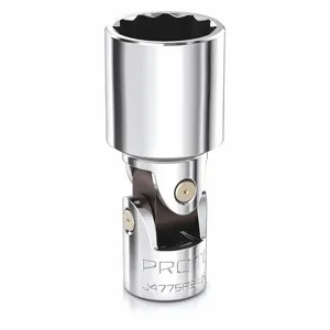 PROTO J4774AS Flex Socket, 1/4 Inch Drive Size, 7/16 Inch Socket Size, 12-Point, Chrome, SAE | CT8EJG 483H22