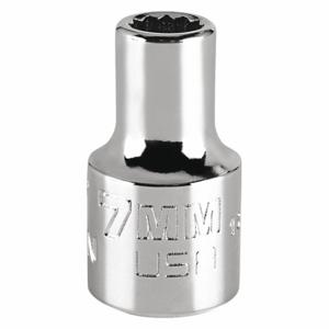 PROTO J5207MN Socket, 3/8 Inch Drive Size, 7 mm Socket Size, 12-Point Chrome, Metric | CT8GTK 483H71