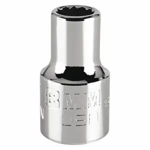 PROTO J5208MN Socket, 3/8 Inch Drive Size, 8 mm Socket Size, 12-Point Chrome, Metric | CT8GTZ 483H72