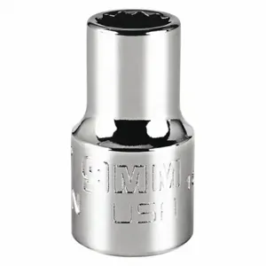 PROTO J5209MN Socket, 3/8 Inch Drive Size, 9 mm Socket Size, 12-Point Chrome, Metric | CT8GUD 483H74