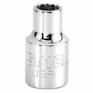 PROTO J5210N Socket, 3/8 Inch Drive Size, 5/16 Inch Socket Size, 12-Point Chrome, Alloy Steel | CT8GRX 483H77