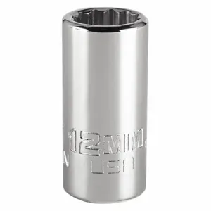 PROTO J5212MN Socket, 3/8 Inch Drive Size, 12 mm Socket Size, 12-Point Chrome, Metric | CT8GNL 483H80