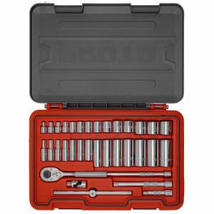PROTO J52134S Socket Set, 3/8 Inch Drive Size, 34 Pieces, 1/4 Inch To 1 Inch Socket Size Range | CT8FQZ 60ML04