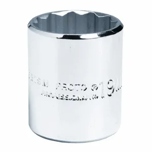 PROTO J5224M Socket, 3/8 Inch Drive Size, 24 mm Socket Size, 12-Point Chrome, Metric | CT8GRA 429P29