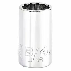 PROTO J5224N Socket, 3/8 Inch Drive Size, 3/4 Inch Socket Size, 12-Point Chrome | CT8GRJ 483H96