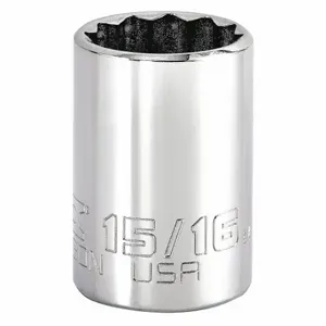 PROTO J5230N Socket, 3/8 Inch Drive Size, 15/16 Inch Socket Size, 12-Point Chrome | CT8GPL 483J01