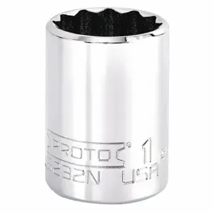 PROTO J5232N Socket, 3/8 Inch Drive Size, 1 Inch Socket Size, 12-Point Chrome, Alloy Steel | CT8GMB 483J02