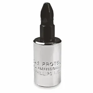 PROTO J5242 Socket Bit, 3/8 Inch Drive Size, Phillips Tip, #3 Tip Size, 1 31/32 Inch Length, Sae | CT8FNA 426J02