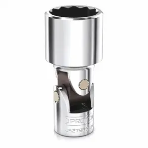 PROTO J5281AS Flex Socket, 3/8 Inch Drive Size, 7/8 Inch Socket Size, 12-Point, Chrome, SAE | CT8EKG 483J23